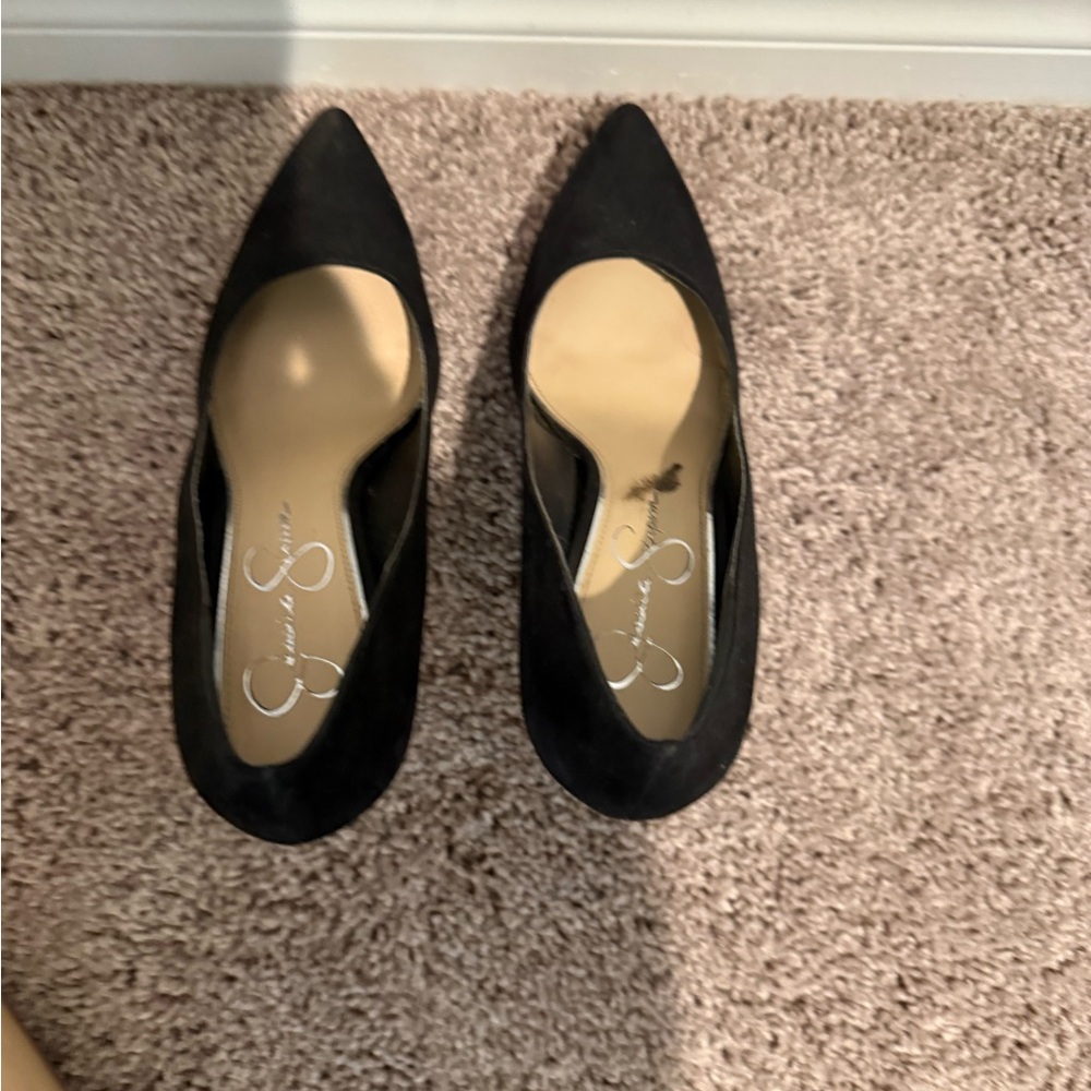 Jessica Simpson Black Pointed Flats